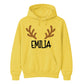 Custom Reindeer Antler Name Christmas Unisex Hoodie