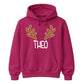 Custom Reindeer Antler Name Christmas Unisex Hoodie