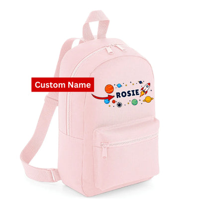 Personalised Space Rocket Kids Backpack with Custom Name - Small Size
