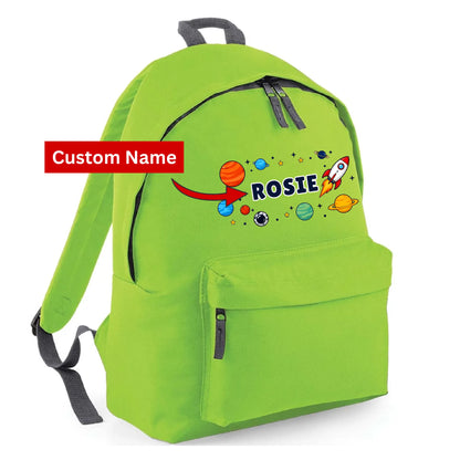 Personalised Space Rocket Kids Backpack  with Custom Name - Large Size