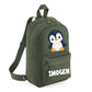 Penguin Kids Backpack with Custom Initial - Small Size
