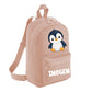 Penguin Kids Backpack with Custom Initial - Small Size