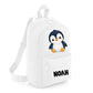Penguin Kids Backpack with Custom Initial - Small Size