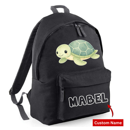 Turtle Kids Backpack with Custom Name - Large Size
