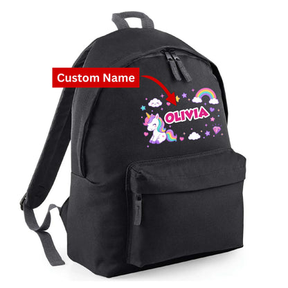 Personalised Unicorn Kids Backpack  with Custom Name - Large Size