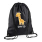 Cute Bear Design Kids String Bag with Custom Name Personalised String Bag