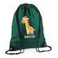 Cute Bear Design Kids String Bag with Custom Name Personalised String Bag