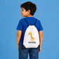 Cute Bear Design Kids String Bag with Custom Name Personalised String Bag