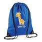 Cute Bear Design Kids String Bag with Custom Name Personalised String Bag