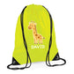 Cute Bear Design Kids String Bag with Custom Name Personalised String Bag