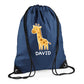 Cute Bear Design Kids String Bag with Custom Name Personalised String Bag