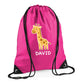 Cute Bear Design Kids String Bag with Custom Name Personalised String Bag