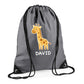 Cute Bear Design Kids String Bag with Custom Name Personalised String Bag