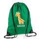 Cute Bear Design Kids String Bag with Custom Name Personalised String Bag