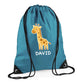 Cute Bear Design Kids String Bag with Custom Name Personalised String Bag
