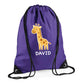 Cute Bear Design Kids String Bag with Custom Name Personalised String Bag