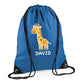 Cute Bear Design Kids String Bag with Custom Name Personalised String Bag