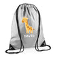 Cute Bear Design Kids String Bag with Custom Name Personalised String Bag