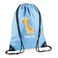 Cute Bear Design Kids String Bag with Custom Name Personalised String Bag