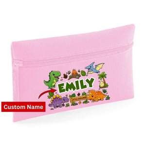 Dinosaur Kids Quadra Pencil Case with Custom Name