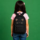 Kids Backpack Black Cat Face Cute School Bag for Girls - Large Size