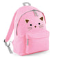 Kids Backpack Black Cat Face Cute School Bag for Girls - Large Size