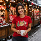 Cute Christmas Bear & Tree Joy Graphic Ladies T-Shirt