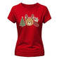 Cute Christmas Bear & Tree Joy Graphic Ladies T-Shirt