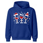 Cute Christmas Red Wine Glasses Kids Hoodie
