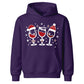 Cute Christmas Red Wine Glasses Kids Hoodie