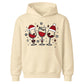 Cute Christmas Red Wine Glasses Kids Hoodie