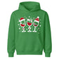 Cute Christmas Red Wine Glasses Kids Hoodie