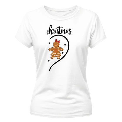 Cute Gingerbread Graphic Christmas Ladies T-Shirt