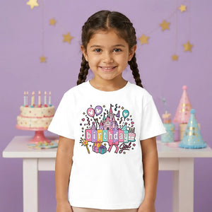 Cute Princess Castle Kids Birthday T Shirt Girls Birthday Outfit Birthday Tee