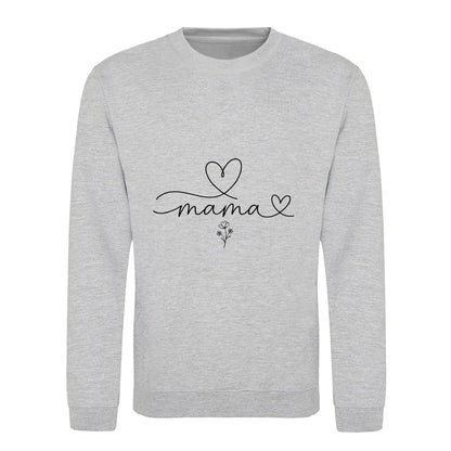 Cute Heart Mama Mothers Day Printed Unisex Sweatshirt