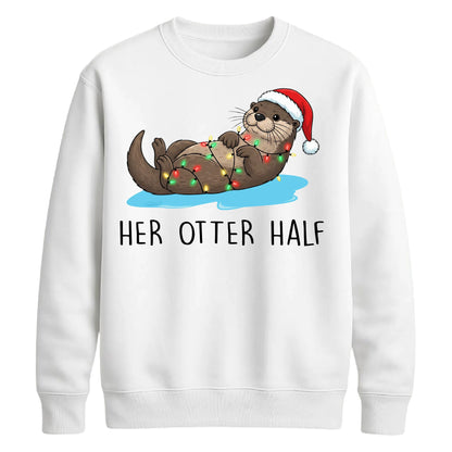 Cute Her Otter Half Graphic Christmas Unisex Sweatshirt