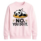 Cute Lazy Panda No You Do It Slogan Graphic Unisex Sweatshirt
