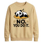 Cute Lazy Panda No You Do It Slogan Graphic Unisex Sweatshirt