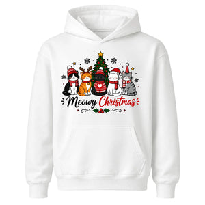 Cute Meowy Christmas Cat Graphic Kids Hoodie