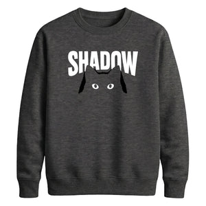 Cute Peeking Cat Shadow Typography Unisex Sweatshirt