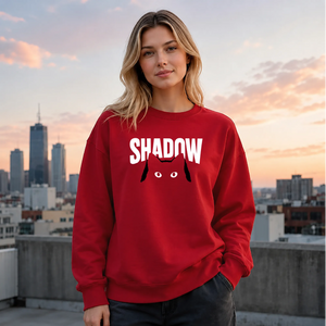 Cute Peeking Cat Shadow Typography Unisex Sweatshirt