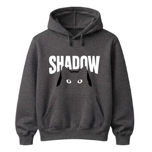 Cute Peeking Cat Shadow Typography Unisex Hoodie