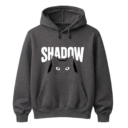 Cute Peeking Cat Shadow Typography Unisex Hoodie