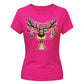 Cute Reindeer Baubles Graphic Christmas Ladies T-Shirt