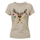 Cute Reindeer Baubles Graphic Christmas Ladies T-Shirt