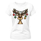 Cute Reindeer Baubles Graphic Christmas Ladies T-Shirt