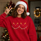 Cute Reindeer Lights Graphic Christmas Unisex Sweatshirt