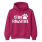 Cute Stay Pawsitive Paw Print Graphic Unisex Hoodie
