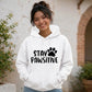 Cute Stay Pawsitive Paw Print Graphic Unisex Hoodie
