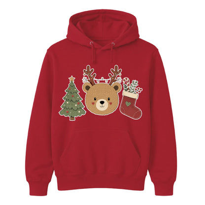 Cute Teddy Bear Reindeer Christmas Unisex Hoodie